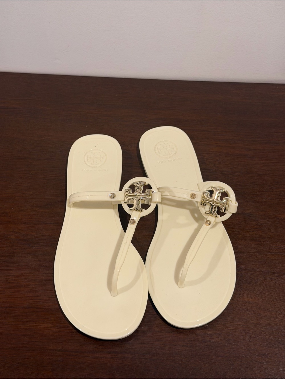 Tory Burch Mini Miller Jelly Sandals Ivory 7